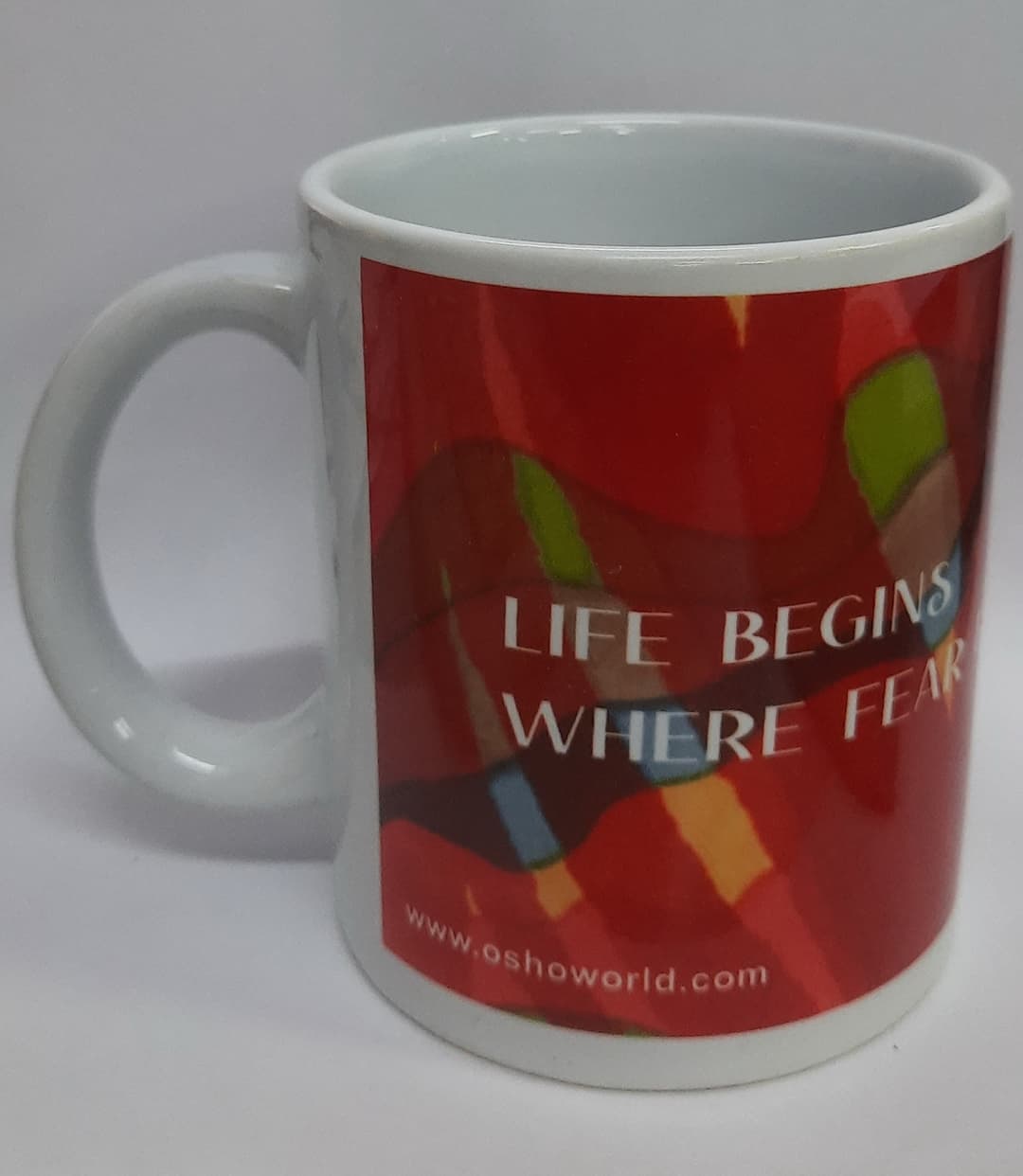 Ceramic Printed Coffee Mug (Life begins where fear ends)
