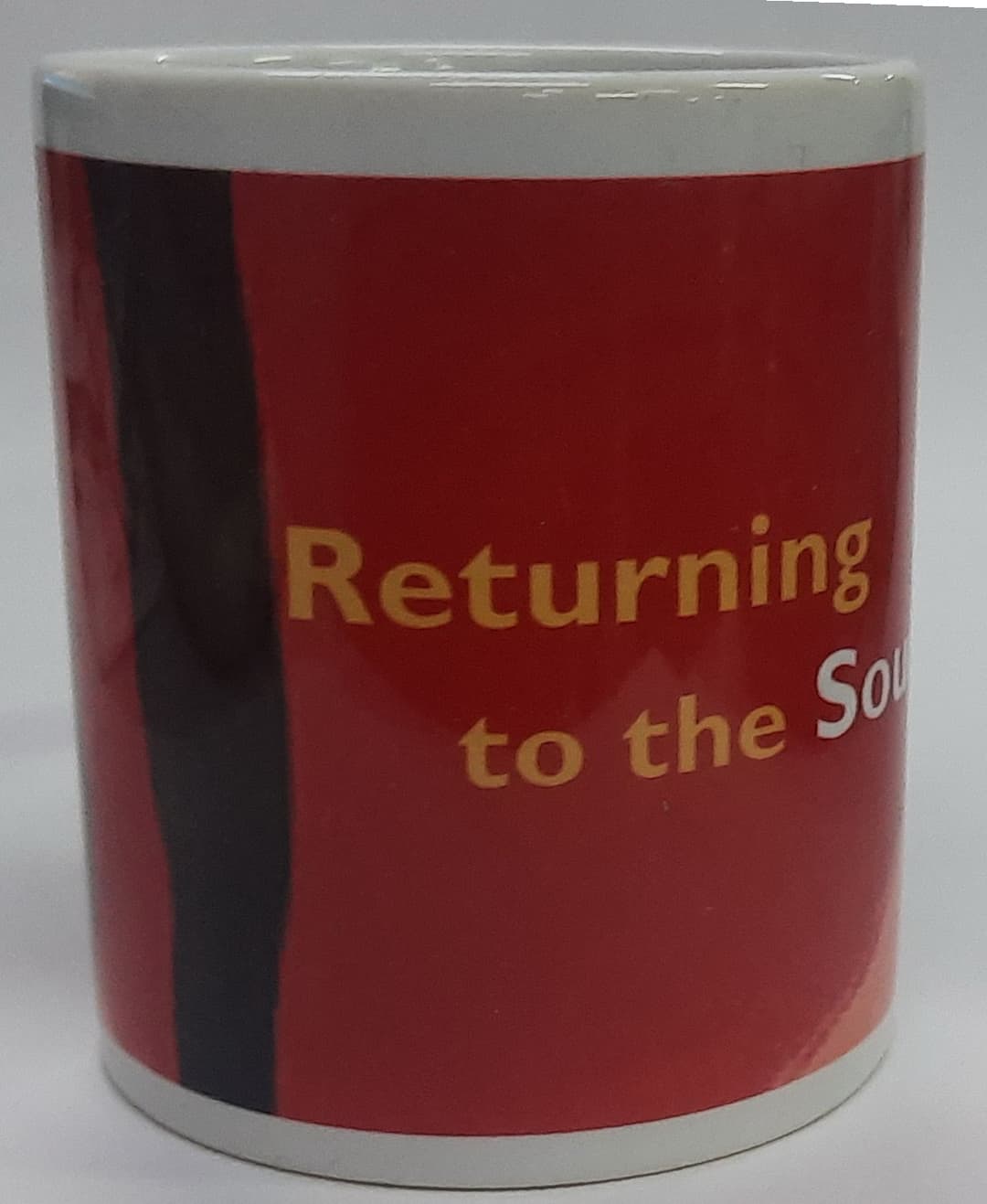 Ceramic Printed Coffee Mug (Returning to the Source Maroon and light brown)